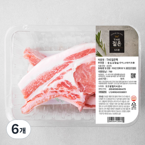 도드람 THE짙은 등심삼겹 돈마호크 구이용 (냉장), 750g, 6개