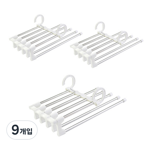 마켓플랜 접이식 5단 바지걸이, 9개