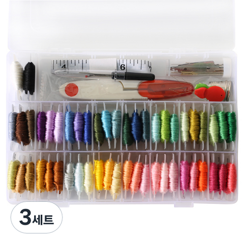 모핸 십자수실 기본 세트 3025, 혼합색상, 3세트