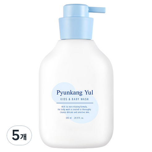 편강율 키즈 앤 베이비 워시 베이비파우더향, 590ml, 5개