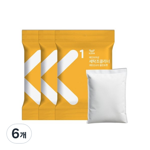 레인보우샵 세탁조클리너 클린포켓, 400g, 6개