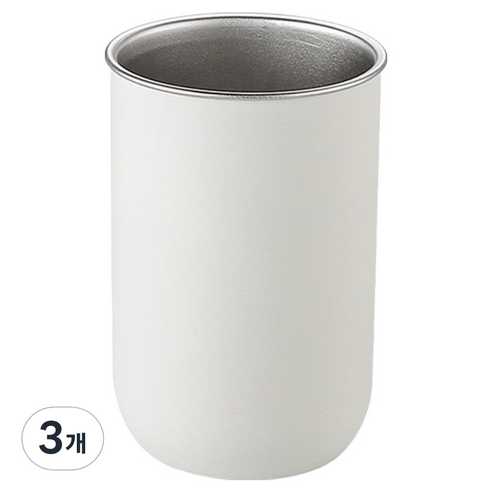 hillo 이지 304 스테인리스 베이직 양치컵, 3개, 화이트