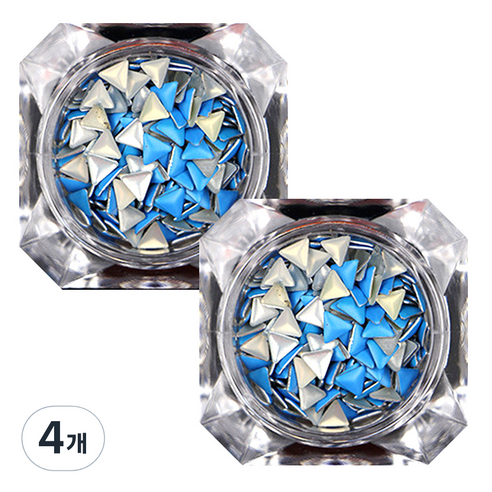 트라이앵글 네일 글리터 4mm, 블루, 4개