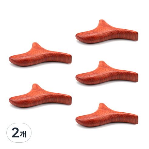 블럭마트 심플 나무 괄사 5p, 레드브라운, 2개