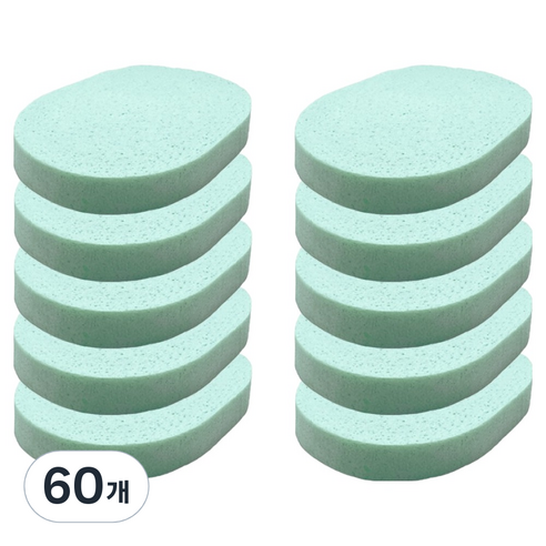 라벤토리 클렌징 해면 스펀지 15mm, 라임, 60개