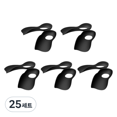 휴다온 발 아치 보호 깔창 양발 세트 블랙, 25세트