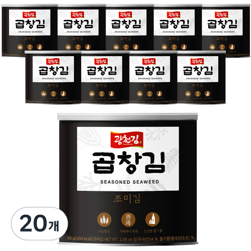광천김 곱창캔김, 30g, 20개