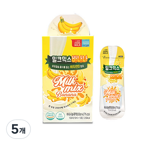 밀크믹스 어린이 비타민D 바나나맛 10p, 100ml, 5개