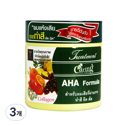 케어링 아하 포뮬라 헤어 트리트먼트 대용량, 500ml, 3개