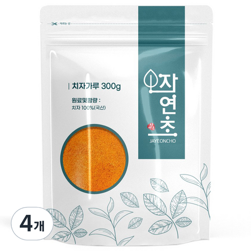 자연초 치자 분말, 4개, 300g