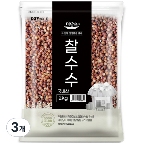 더담은 찰수수, 2kg, 3개