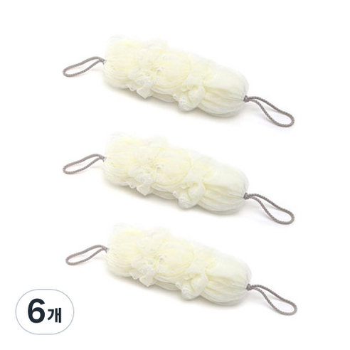네이처안 스트립 롱샤워볼, 화이트, 1개입, 6개