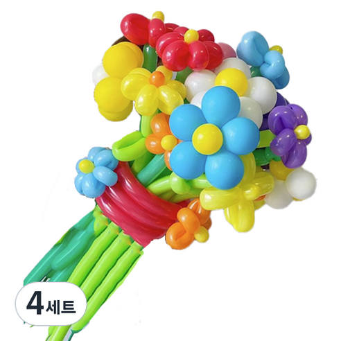 타이탄 잔치 생일 파티 이벤트 풍선 꽃다발 플라워 + 펌프 세트, 6(풍선), 랜덤발송(펌프), 4세트