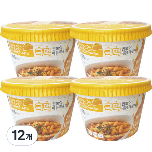 에스제이푸드 낭만부라더 국떡 즉석 컵볶이 매콤까르보, 145g, 12개