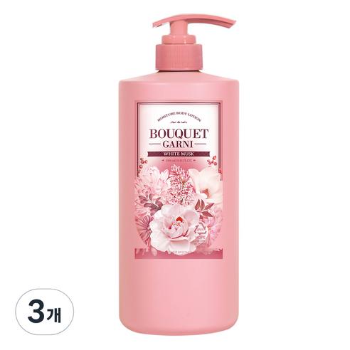 부케가르니 모이스처 바디로션 화이트머스크, 1000ml, 3개
