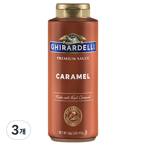기라델리 카라멜맛 프리미엄 소스, 454g, 3개