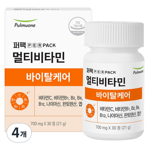 풀무원 퍼팩 멀티비타민 바이탈케어 21g, 30정, 4개