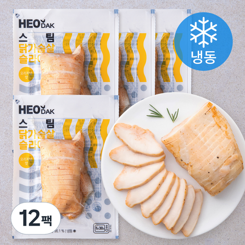 허닭 스팀 닭가슴살 슬라이스 오리지널맛 (냉동), 100g, 1개입, 12개