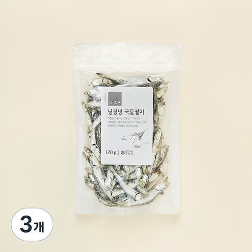 ORGA 낭장망 국물멸치, 3개, 120g