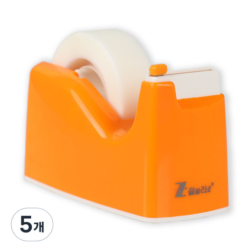 잘잘리오 미니 자동 안전 어린이 테이프 디스펜서 레인보우, 03 오렌지, 5개