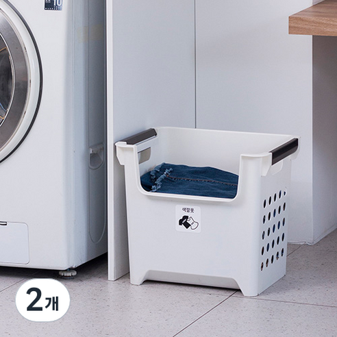 이즈리빙 적층형 빨래 바구니 45L, 화이트, 1개