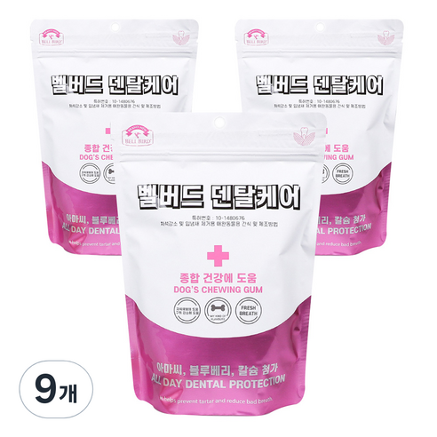 벨버드 푸드 덴탈케어 강아지 간식, 종합건강, 100g, 9개