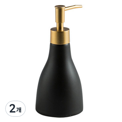 더자카 모던 다용도 리필 욕실 디스펜서 280ml, 블랙, 2개
