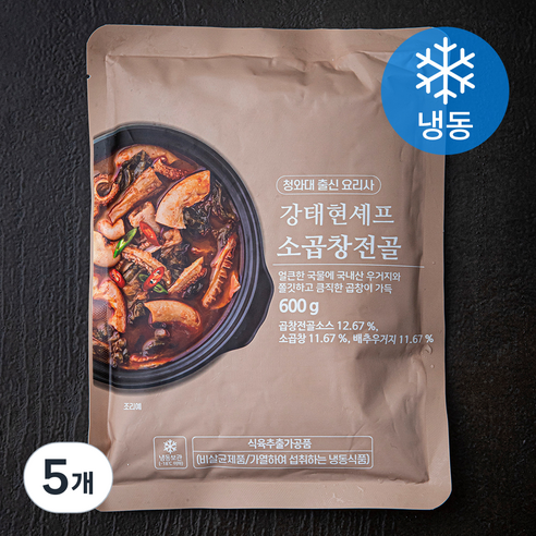 강태현셰프 소곱창 전골 (냉동), 600g, 5개