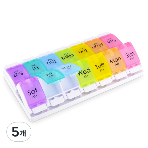 디엠코퍼레이션 알럽홈 세븐데이즈 알약 케이스 무지개, 5개