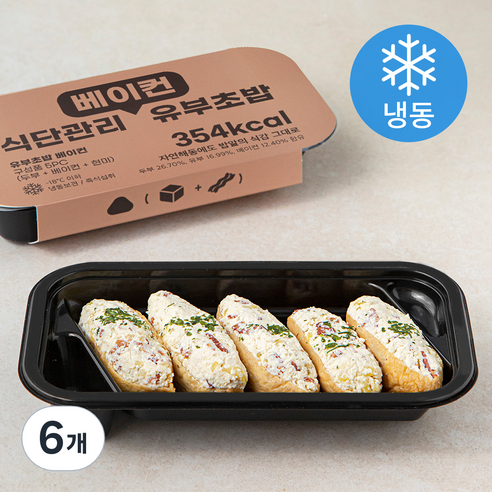 유부초밥 베이컨 5입 (냉동), 6개, 206g