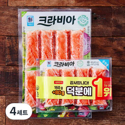 대림선 크라비아 맛살 160g + 80g, 240g, 4세트