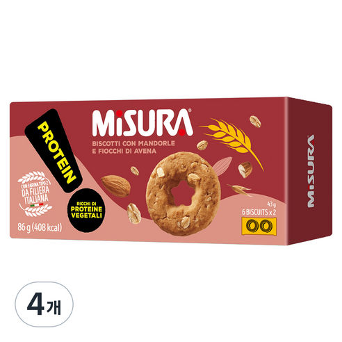 미주라 프로틴 아몬드 비스켓, 86g, 4개