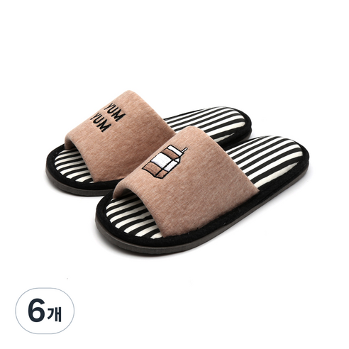 스위트홈 우유 거실화, 브라운, 6개