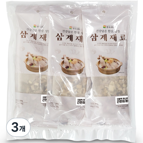 한조 알뜰 삼계탕재료 3p, 3개, 300g