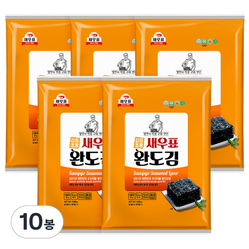새우표 완도 오리지널 전장김, 25g, 10개