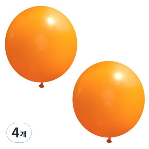 셈퍼텍스 대형라운드풍선 90cm 1입, 오렌지, 4개