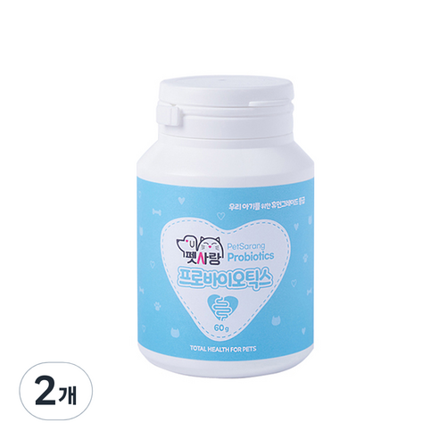 펫사랑 반려동물 영양제, 장건강/유산균, 60g, 2개