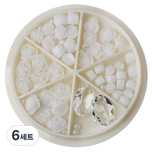 플라워 믹스스톤 네일파츠 세트 KN-P107, 혼합색상(KN-P1079), 6세트
