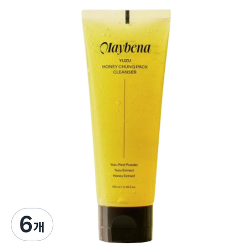 메이베나 유자꿀청 팩 클렌저, 6개, 100ml