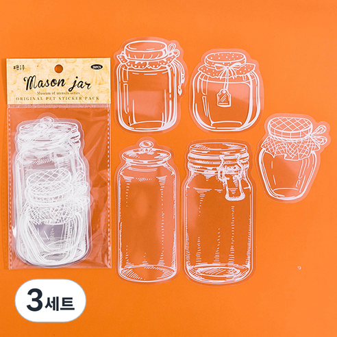 마다꾸미 다이어리 북마크 DIY 압화 꽃 책갈피 코팅지 5종 x 4p 세트 메이슨자, 3세트