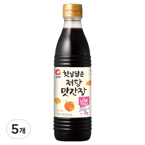 햇살담은 청정원 저당 맛간장, 5개, 500ml
