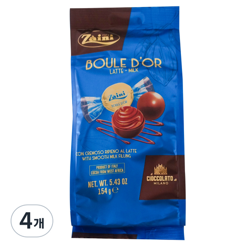 자이니 불 드오르 밀크 초콜릿, 154g, 4개