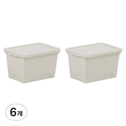 룸앤홈 국내 제조 마일드 수납 박스, 아이보리, 6개
