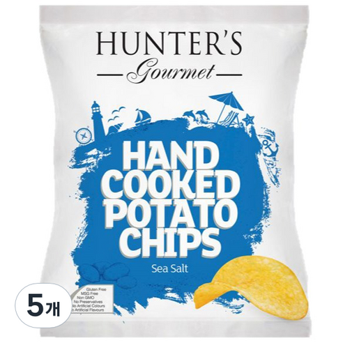 헌터스고메 수제감자칩 시솔트 천일염맛 글루텐프리, 125g, 5개