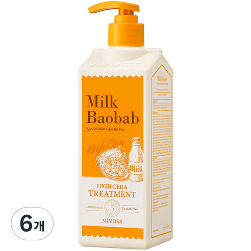 밀크바오밥 하이세라 트리트먼트 미모사, 500ml, 6개