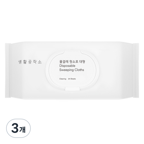 생활공작소 물걸레 청소포 24매, 3개