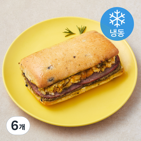 브레밀 바질햄치즈 치아바타 샌드위치 (냉동), 200g, 6개, 1개입