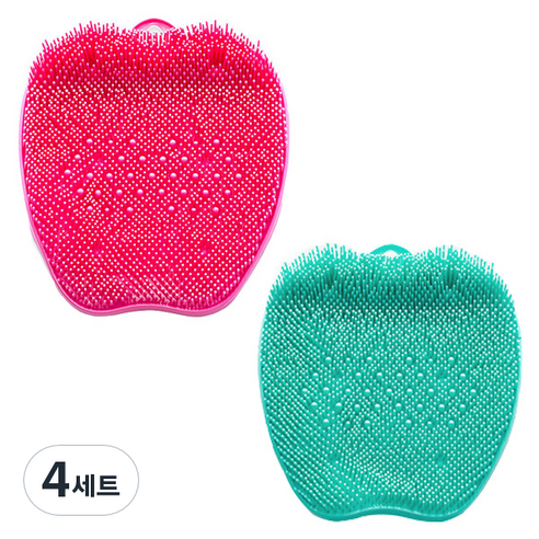 만능 발브러쉬 2종 세트, 핑크, 민트, 4세트