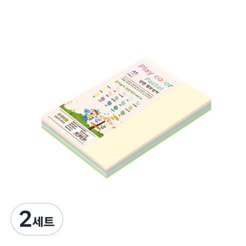 종이문화 플레이칼라 파스텔 색지 혼합 180g A5 100p, 15색, 2세트