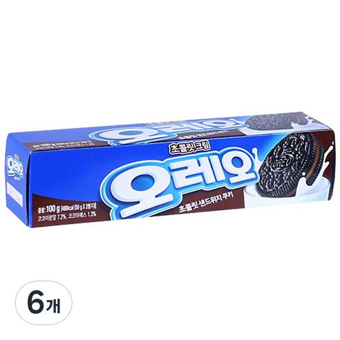 크래프트 오레오 초콜릿 크림 쿠키, 100g, 6개